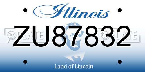 ZU87832 Illinois License Plate