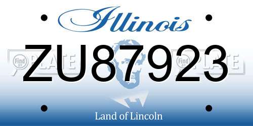 ZU87923 Illinois License Plate