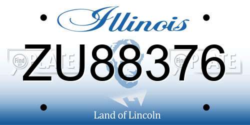 ZU88376 Illinois License Plate