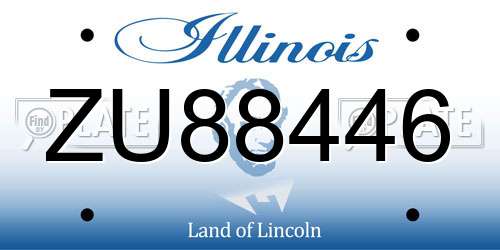 ZU88446 Illinois License Plate