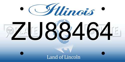 ZU88464 Illinois License Plate