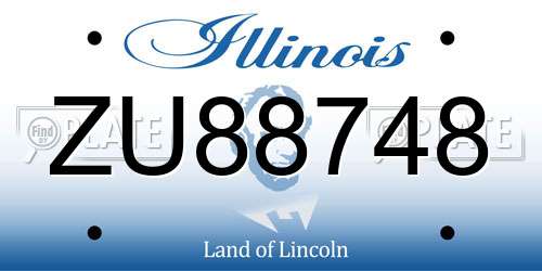 ZU88748 Illinois License Plate