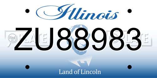 ZU88983 Illinois License Plate