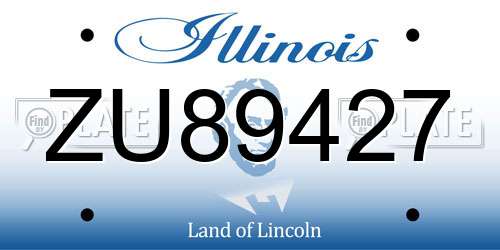 ZU89427 Illinois License Plate