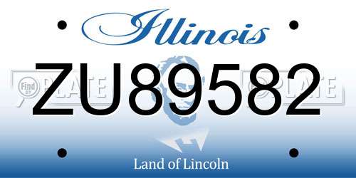 ZU89582 Illinois License Plate