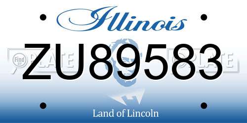 ZU89583 Illinois License Plate