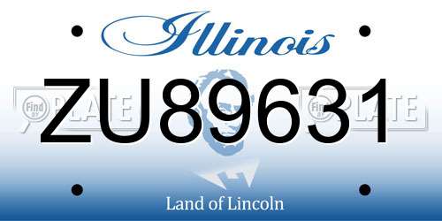 ZU89631 Illinois License Plate