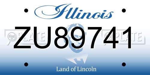 ZU89741 Illinois License Plate