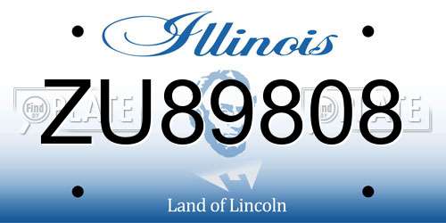 ZU89808 Illinois License Plate