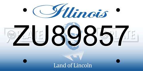 ZU89857 Illinois License Plate