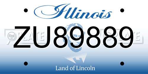 ZU89889 Illinois License Plate