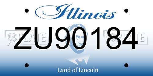 ZU90184 Illinois License Plate