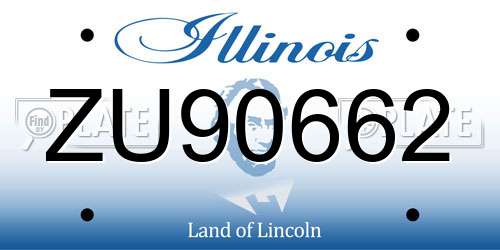ZU90662 Illinois License Plate
