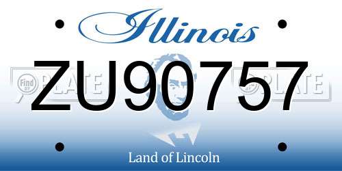 ZU90757 Illinois License Plate