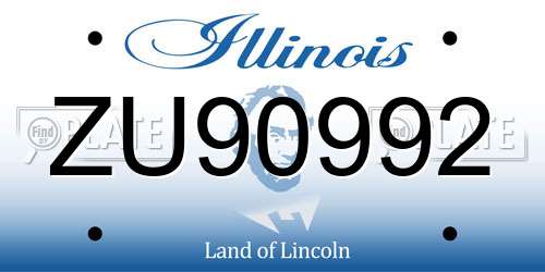 ZU90992 Illinois License Plate