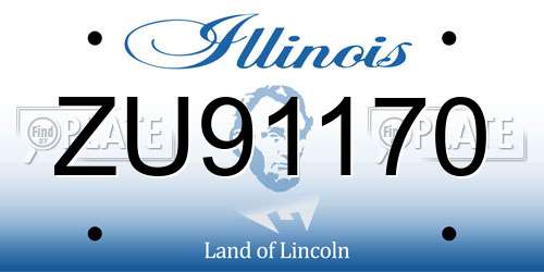 ZU91170 Illinois License Plate