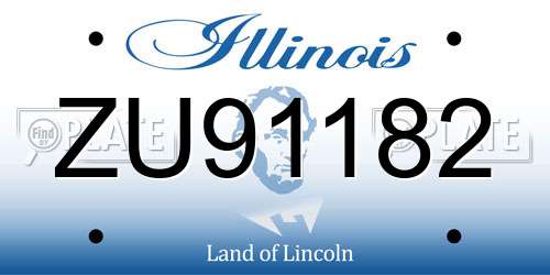 ZU91182 Illinois License Plate