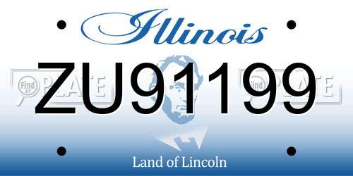 ZU91199 Illinois License Plate