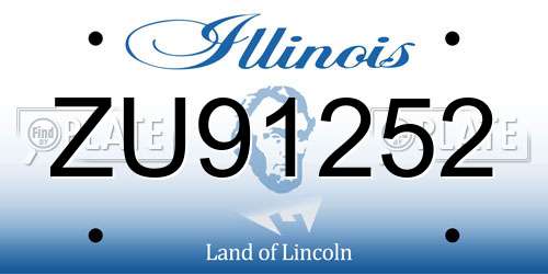ZU91252 Illinois License Plate