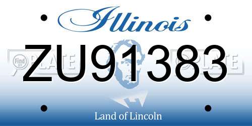 ZU91383 Illinois License Plate