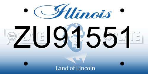 ZU91551 Illinois License Plate