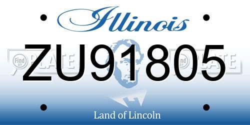 ZU91805 Illinois License Plate