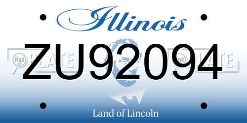 ZU92094 Illinois License Plate