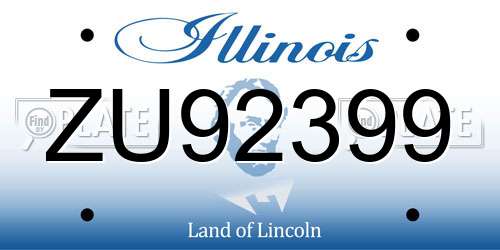 ZU92399 Illinois License Plate