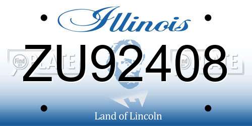ZU92408 Illinois License Plate