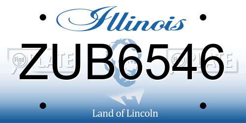 ZUB6546 Illinois License Plate