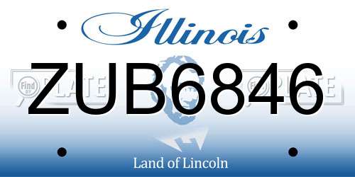 ZUB6846 Illinois License Plate