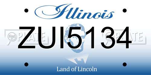 ZUI5134 Illinois License Plate