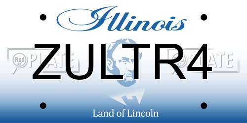 ZULTR4 Illinois License Plate