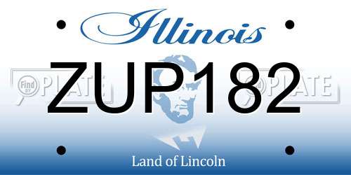 ZUP182 Illinois License Plate