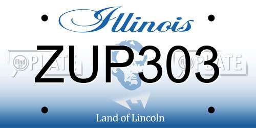 ZUP303 Illinois License Plate