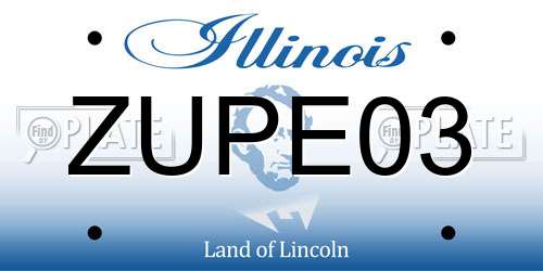 ZUPE03 Illinois License Plate