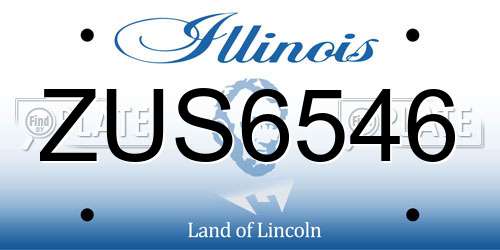 ZUS6546 Illinois License Plate