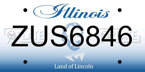 ZUS6846 Illinois License Plate