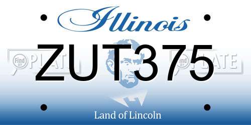 ZUT375 Illinois License Plate