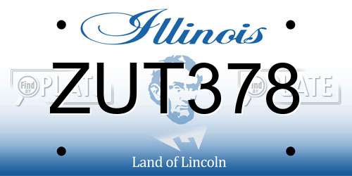 ZUT378 Illinois License Plate