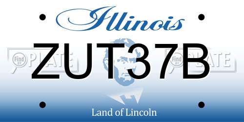 ZUT37B Illinois License Plate