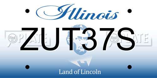 ZUT37S Illinois License Plate