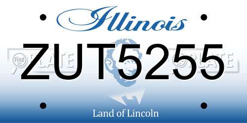 ZUT5255 Illinois License Plate