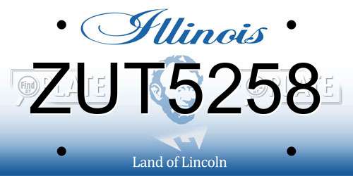 ZUT5258 Illinois License Plate