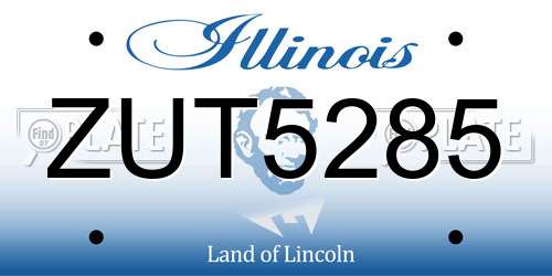 ZUT5285 Illinois License Plate