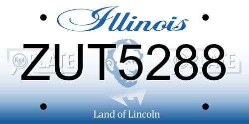 ZUT5288 Illinois License Plate