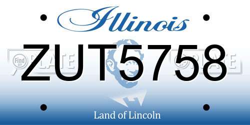 ZUT5758 Illinois License Plate