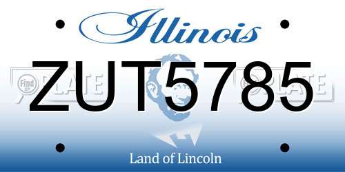 ZUT5785 Illinois License Plate