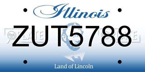 ZUT5788 Illinois License Plate