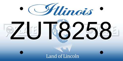 ZUT8258 Illinois License Plate